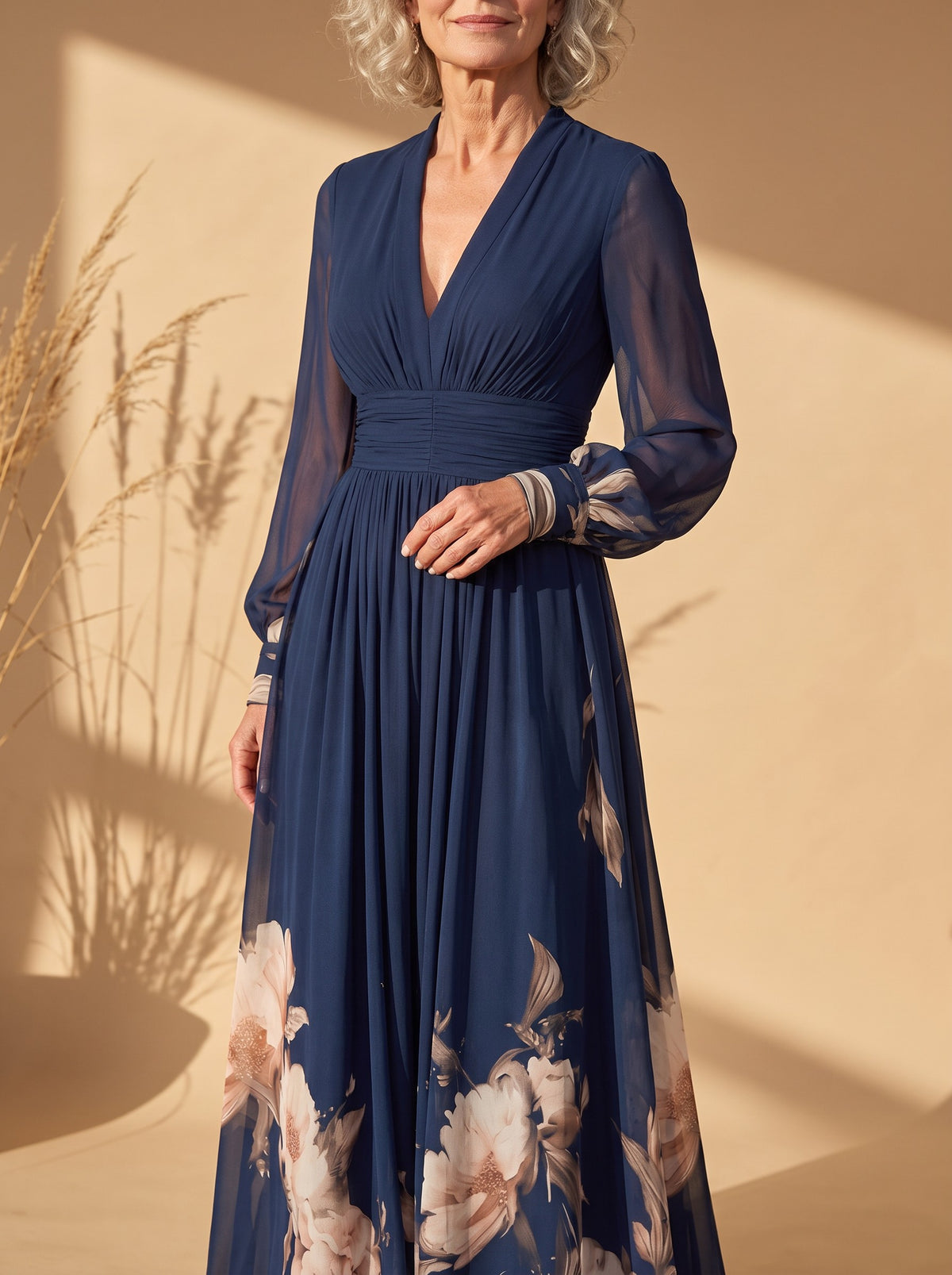 Marlena Maxi Dress in Navy, detail view