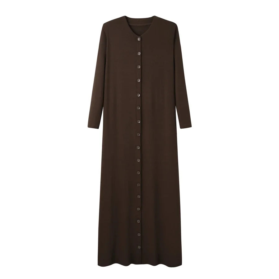Patricia Maxi Dress in Brown, flat lay