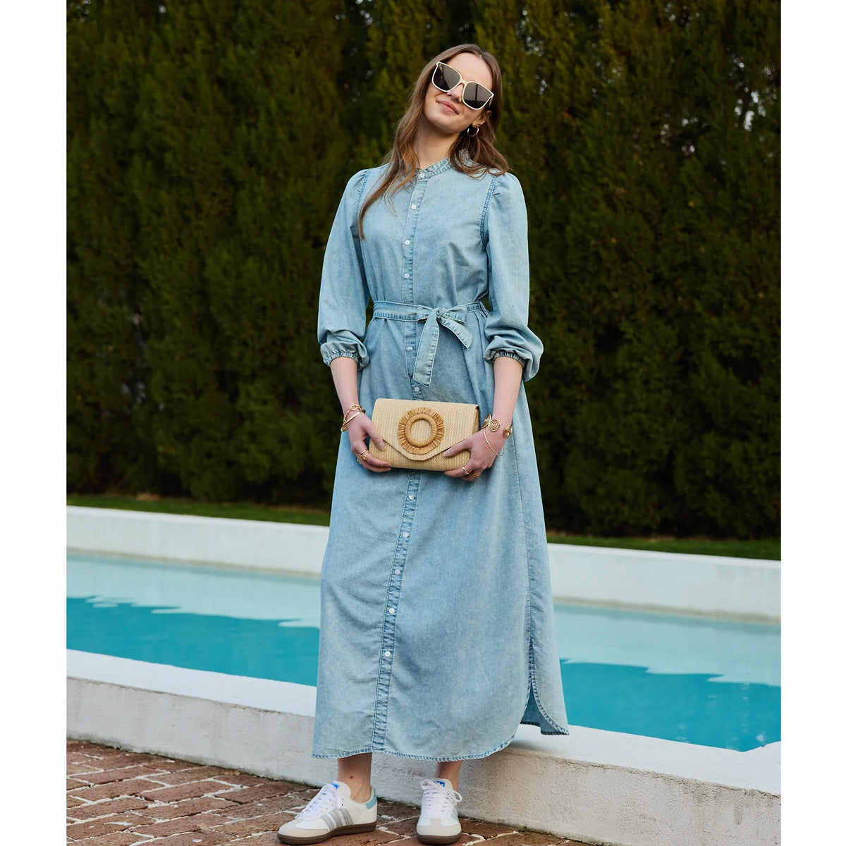 Phyllis Maxi Dress in Blue, front
