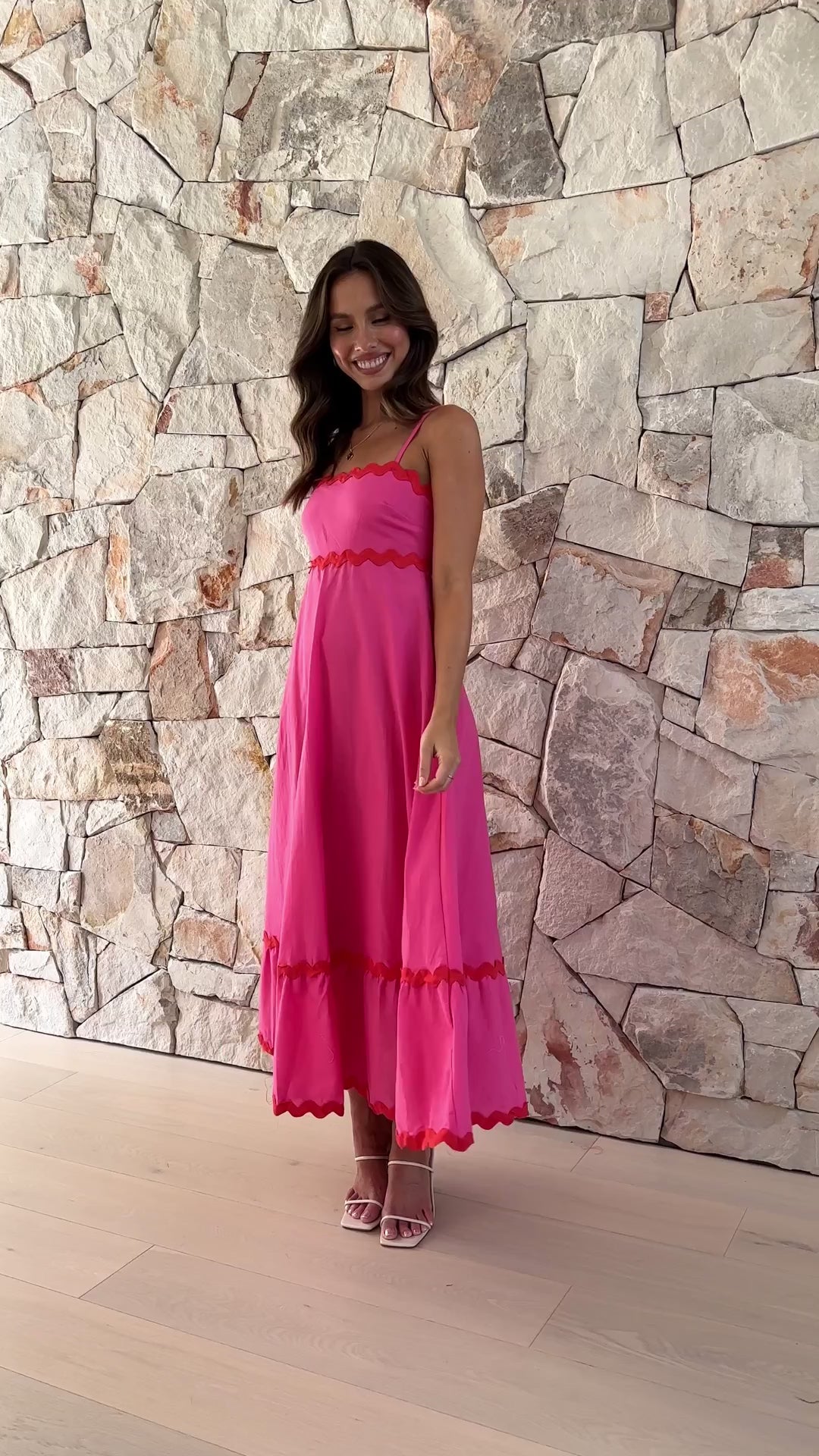 Brodey Midi Dress - Pink / Red