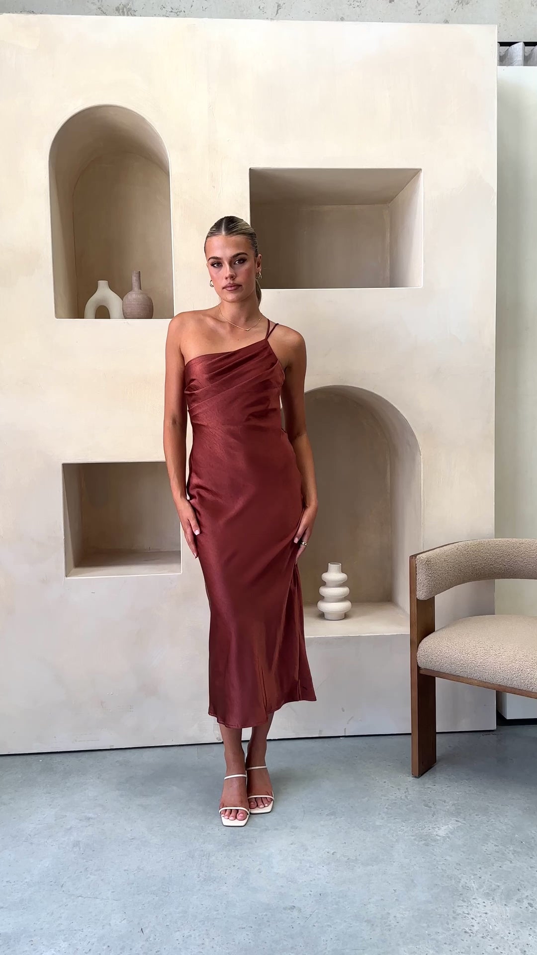 Josephina Midi Dress - Rust