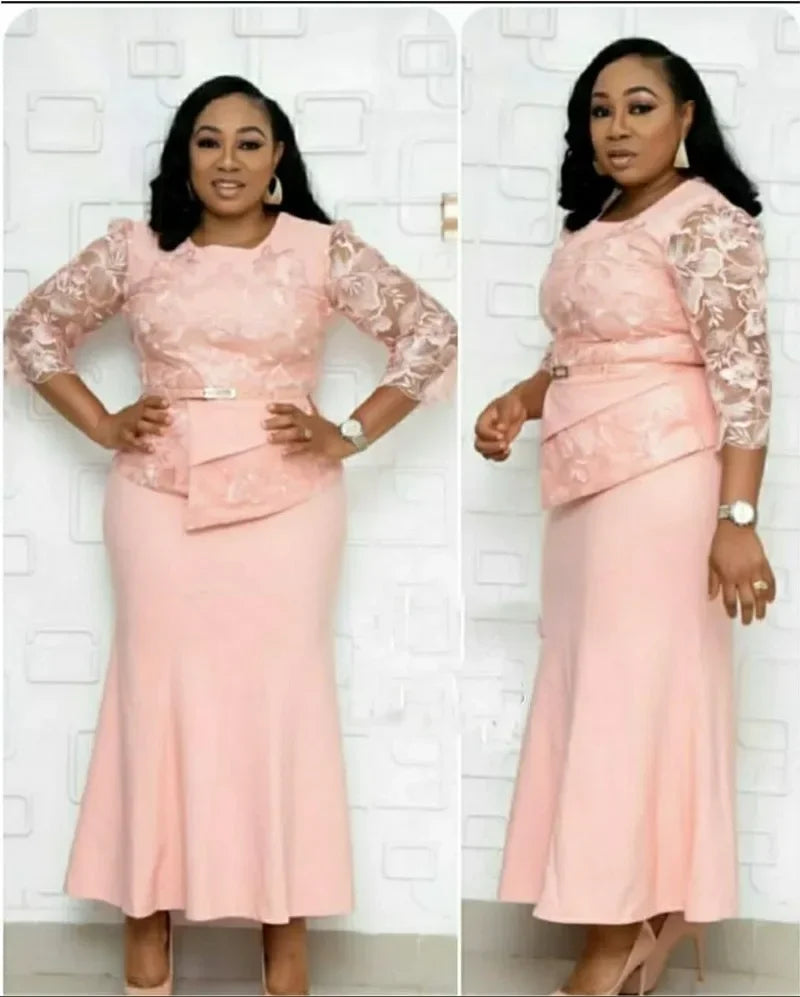 Priscilla Maxi Dress in Pink, front and side