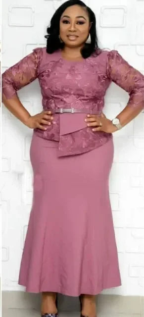 Priscilla Maxi Dress in Mauve, front