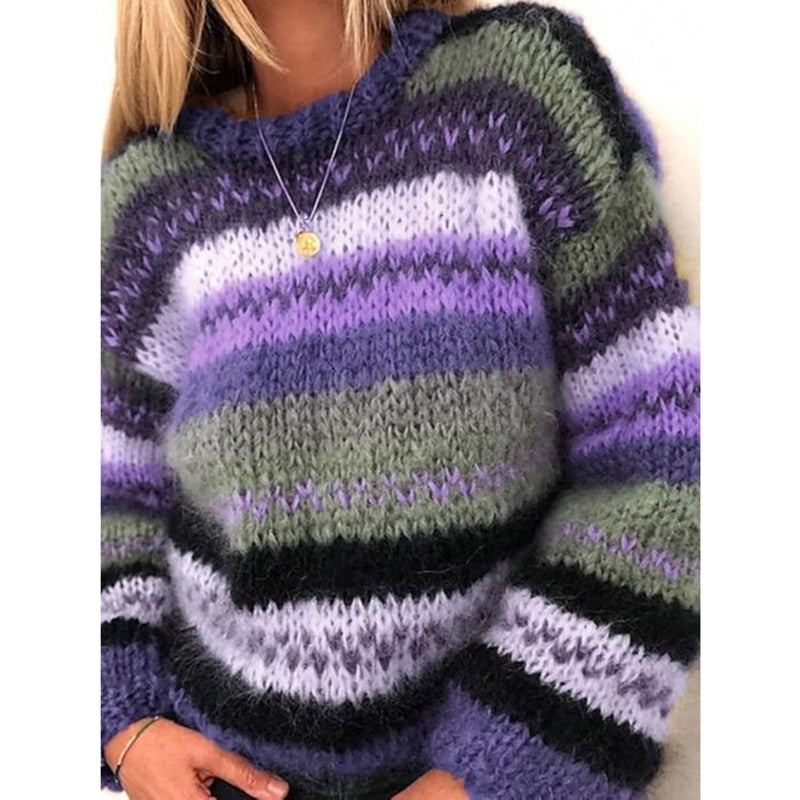 Claire Cozy Striped Knit Sweater