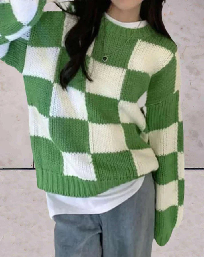 Amara - Checkered Sweater