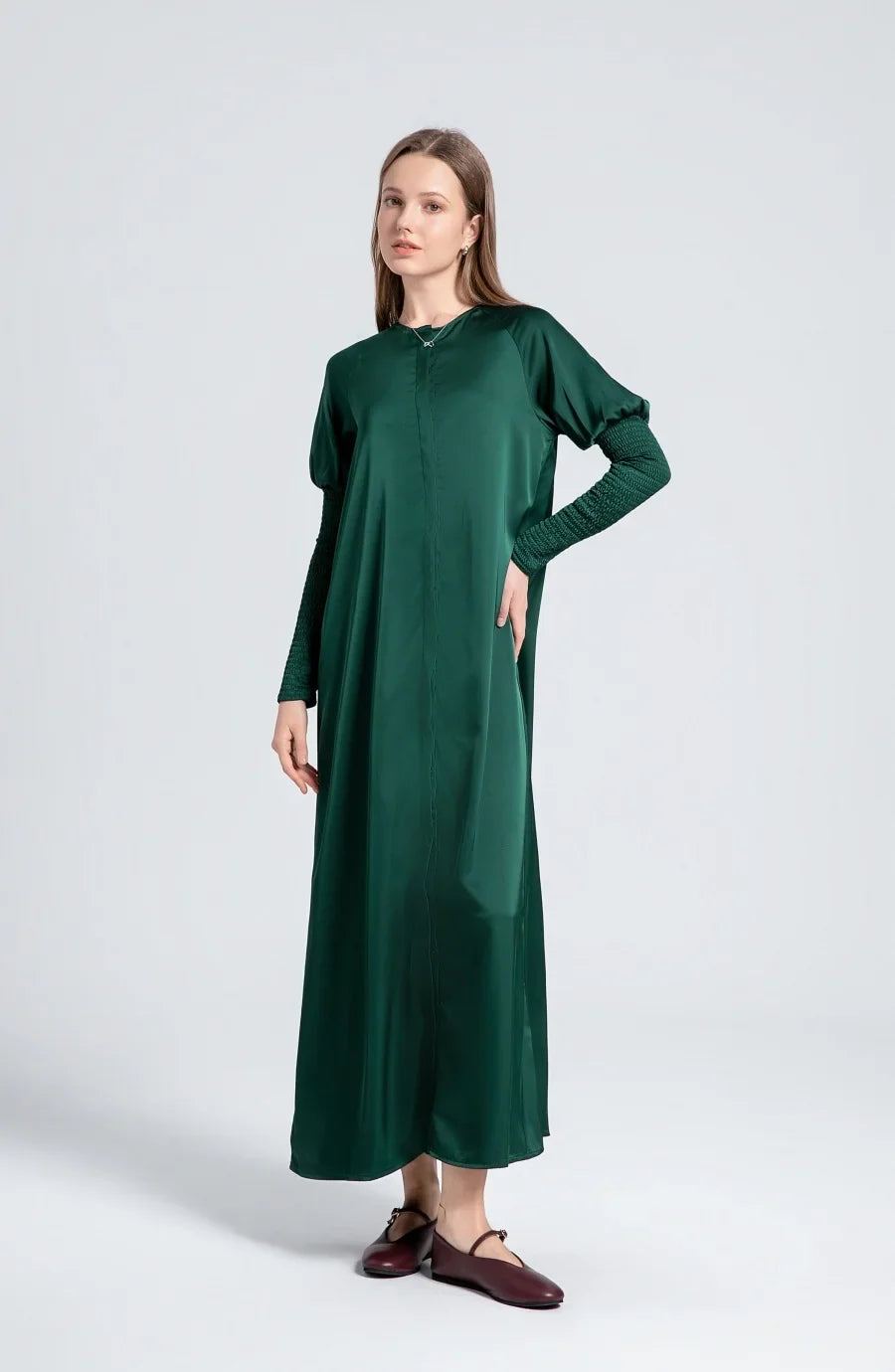 Tabitha Maxi Dress in Dark Green, full length