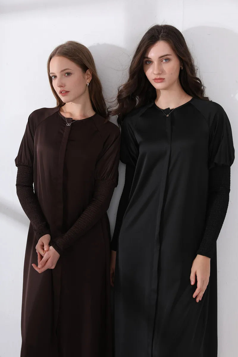 Tabitha Maxi Dress in Chocolate and Black, front