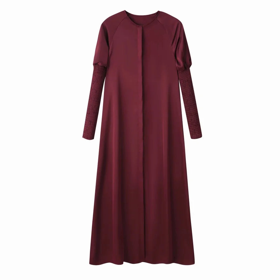 Tabitha Maxi Dress in Burgundy, flat lay