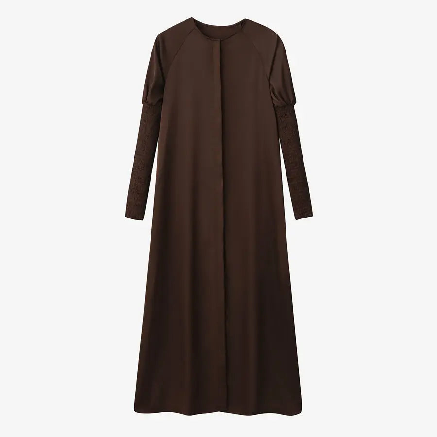 Tabitha Maxi Dress in Chocolate, flat lay