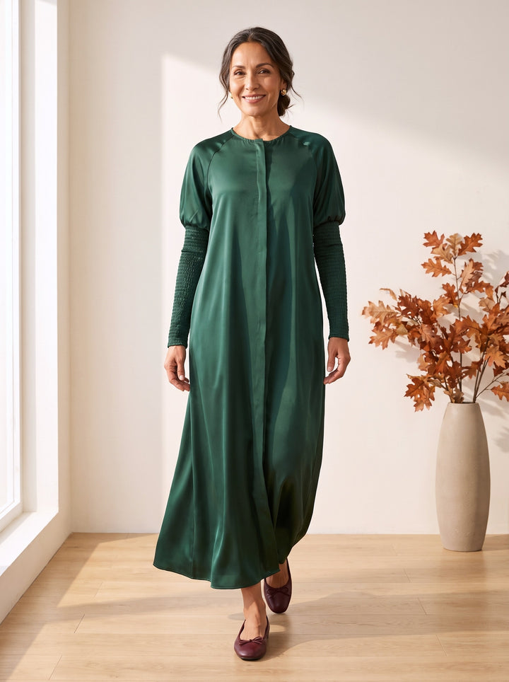 Tabitha Maxi Dress in Dark Green, front