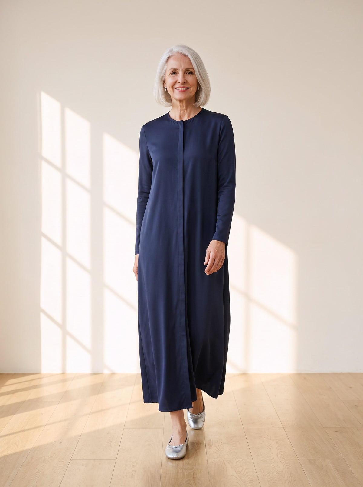Ursula Maxi Dress in Navy, front