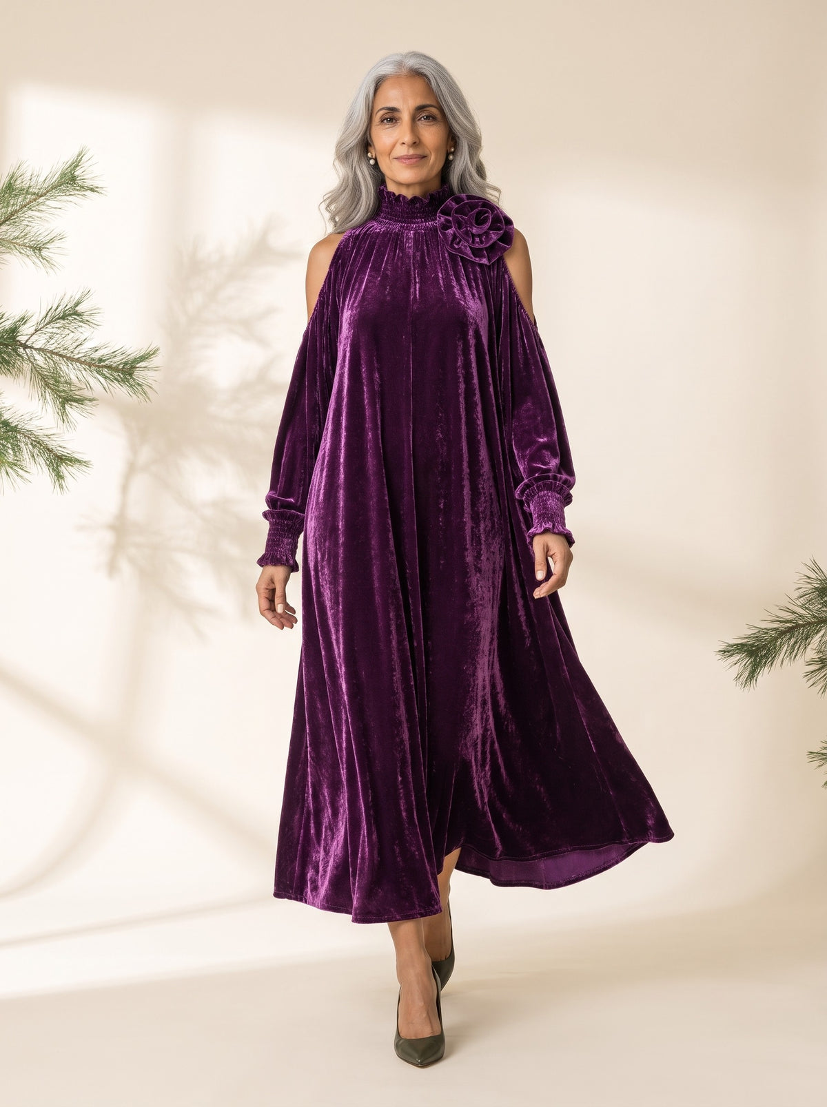 Viola Maxi Dress in Purple, front view